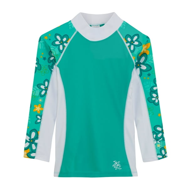 6//7 yrs Tuga Girls Shoreline L//S Rash Guard Taffy UPF 50+